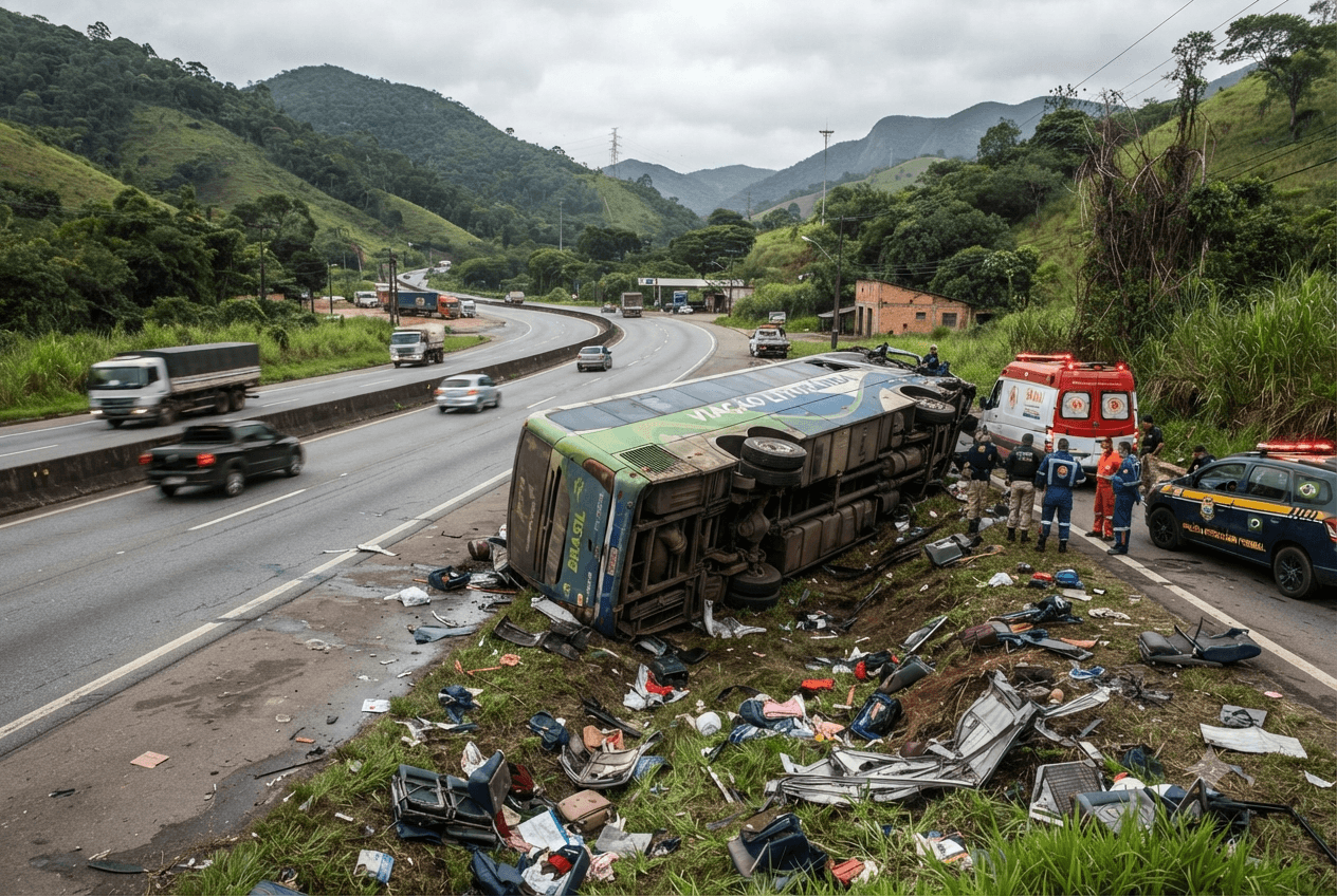 Fatal Highway Collision: Six People Dead Following Major Bus Accident on BR-116 Road Today Fatal Highway Collision: Six People Dead Following Major Bus Accident on BR-116 Road Today
