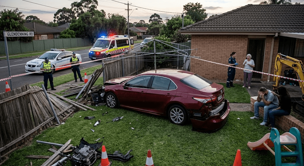 Chaos in Sydney’s West: Car Crashes Through Fence and Plunges Into Glendenning Backyard Chaos in Sydney’s West: Car Crashes Through Fence and Plunges Into Glendenning Backyard