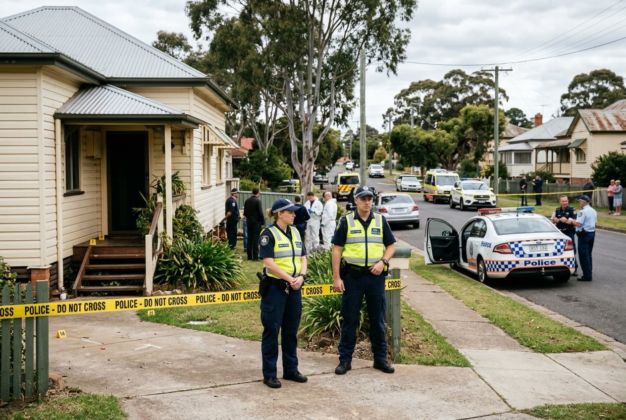 Australia, Man Shot By Police During Domestic Incident, Critical Incident Team Investigates, Area Locked Down Australia, Man Shot By Police During Domestic Incident, Critical Incident Team Investigates, Area Locked Down