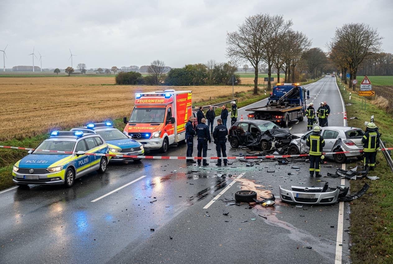 Severe Crash Near Rövershagen, B105 Highway Closed After Multiple Vehicles Collide Head-On Severe Crash Near Rövershagen, B105 Highway Closed After Multiple Vehicles Collide Head-On