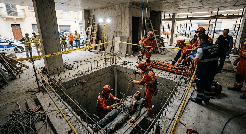 Man Hospitalized After Plunging into Open Shaft in Mosta Man Hospitalized After Plunging into Open Shaft in Mosta