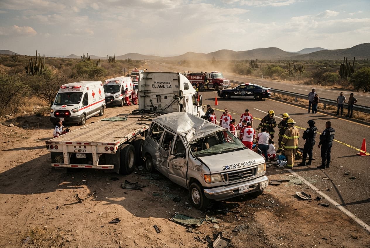 Mexico Highway Tragedy: High Speed Semi Truck and Passenger Van Collision Leaves Multiple Dead Mexico Highway Tragedy: High Speed Semi Truck and Passenger Van Collision Leaves Multiple Dead