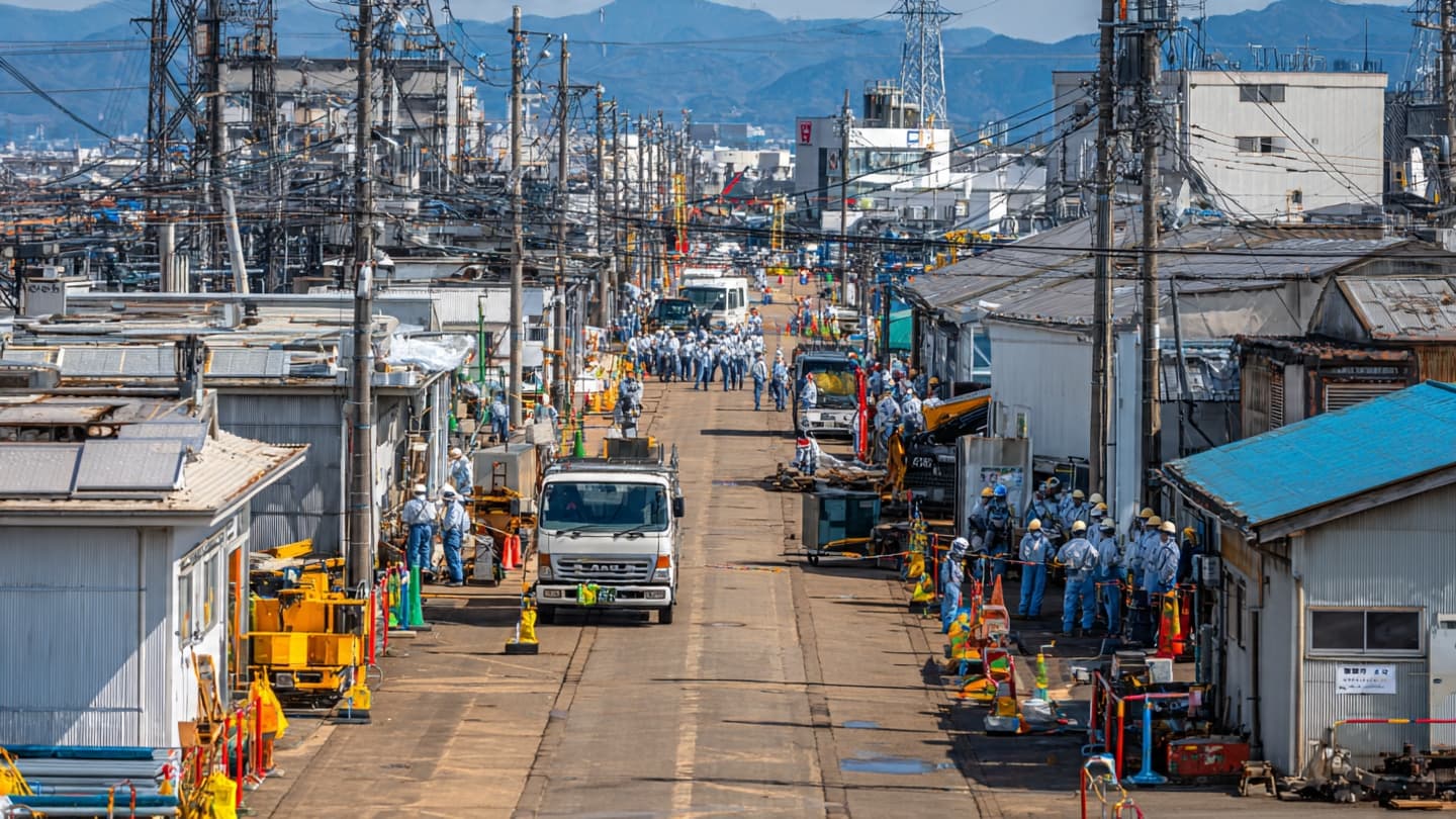 Morning After The Tremor, Japan's Industrial Landscape Begins Another Quiet Journey Toward Recovery Together Today Morning After The Tremor, Japan's Industrial Landscape Begins Another Quiet Journey Toward Recovery Together Today