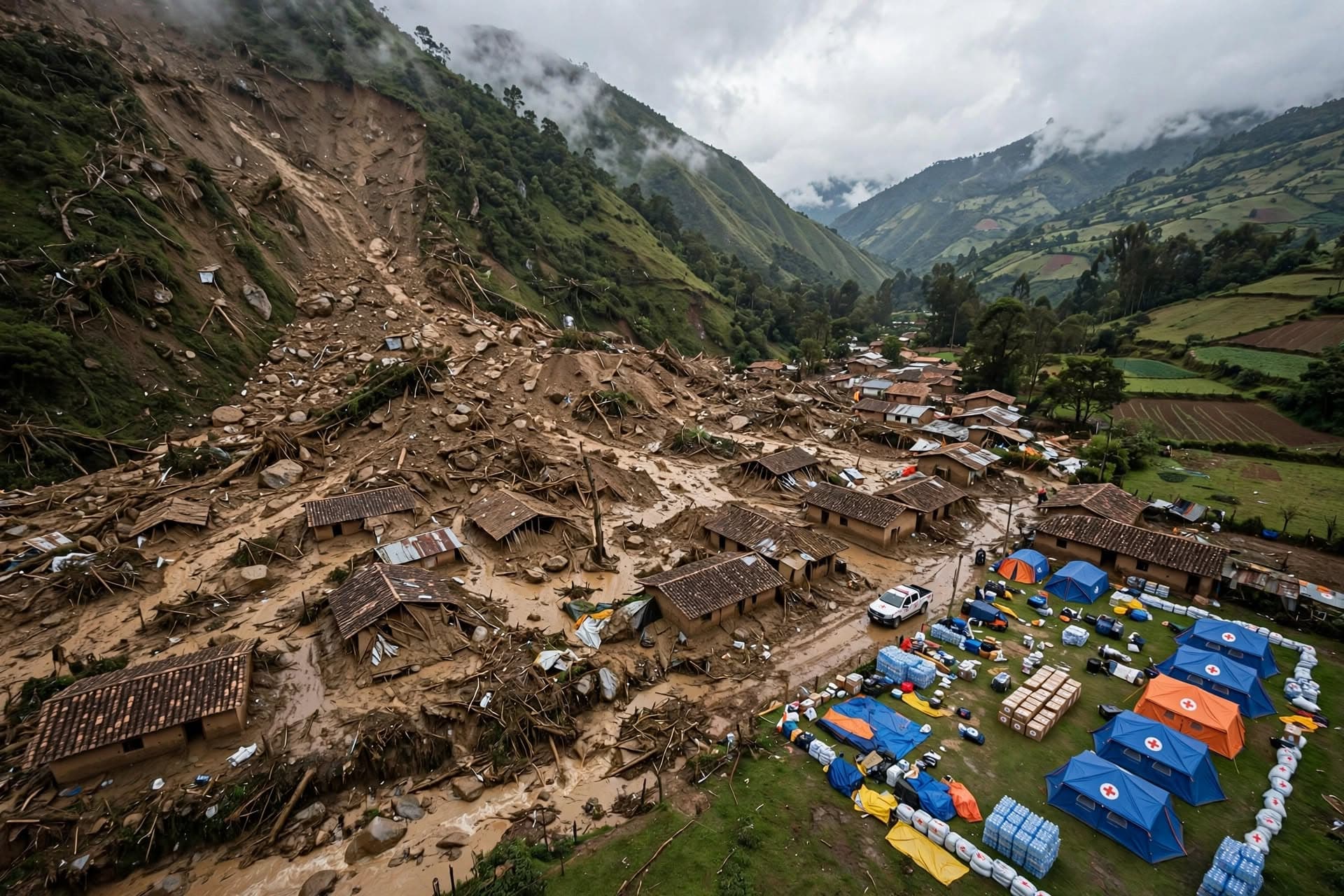 Three Dead in Tolima Landslide: Rural Settlement Destroyed by Massive Mudslide, Emergency Teams Deployed Three Dead in Tolima Landslide: Rural Settlement Destroyed by Massive Mudslide, Emergency Teams Deployed