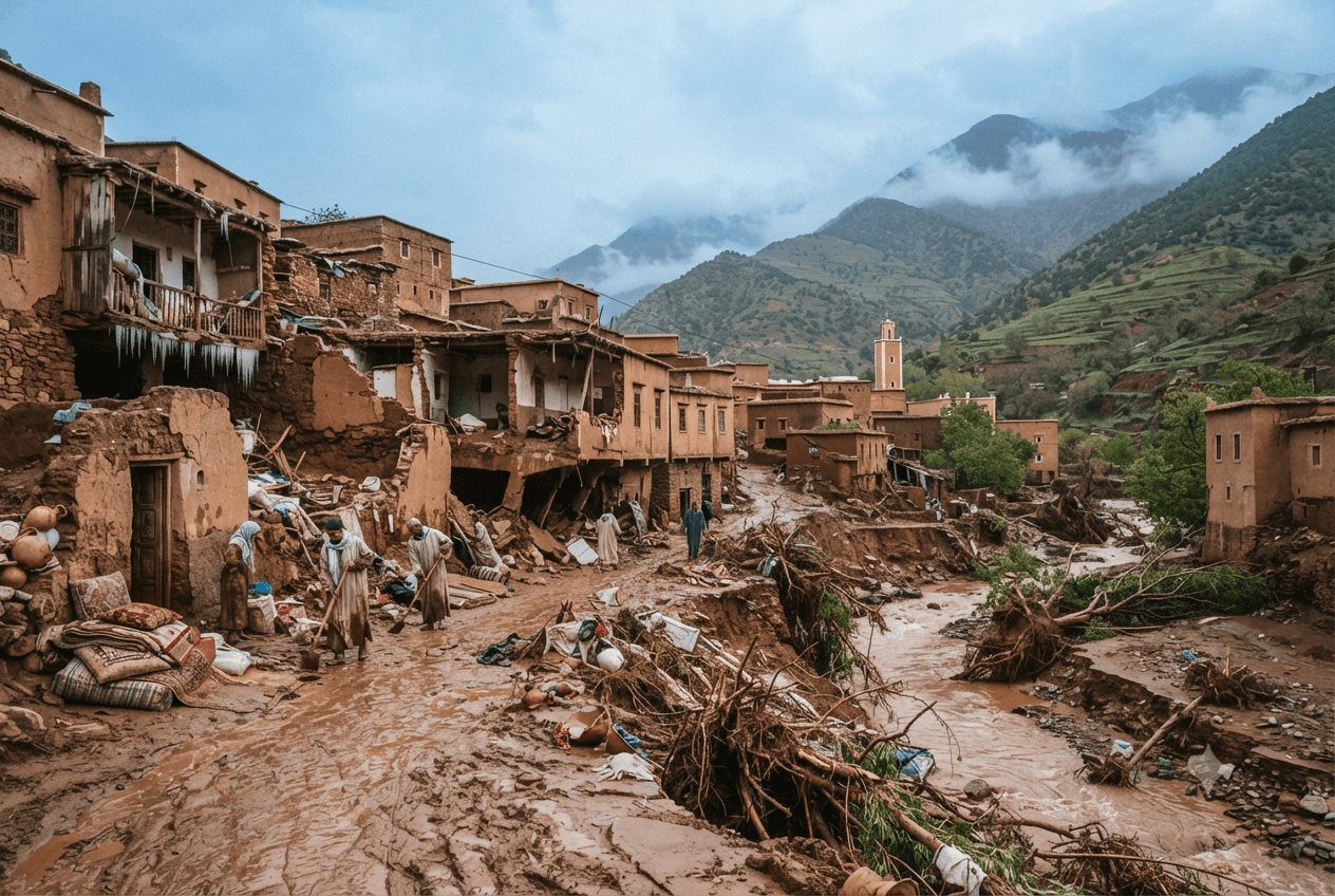 Flash Flood Tragedy: Two Dead As Torrential Rains Overwhelm A Village Near Marrakesh Today Flash Flood Tragedy: Two Dead As Torrential Rains Overwhelm A Village Near Marrakesh Today
