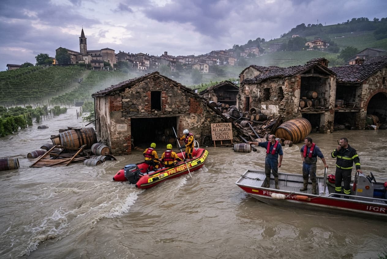 Vineyard Flash Flood: Torrential Waters Sweep Across Bordeaux Wine Estates and Rural Roads Vineyard Flash Flood: Torrential Waters Sweep Across Bordeaux Wine Estates and Rural Roads