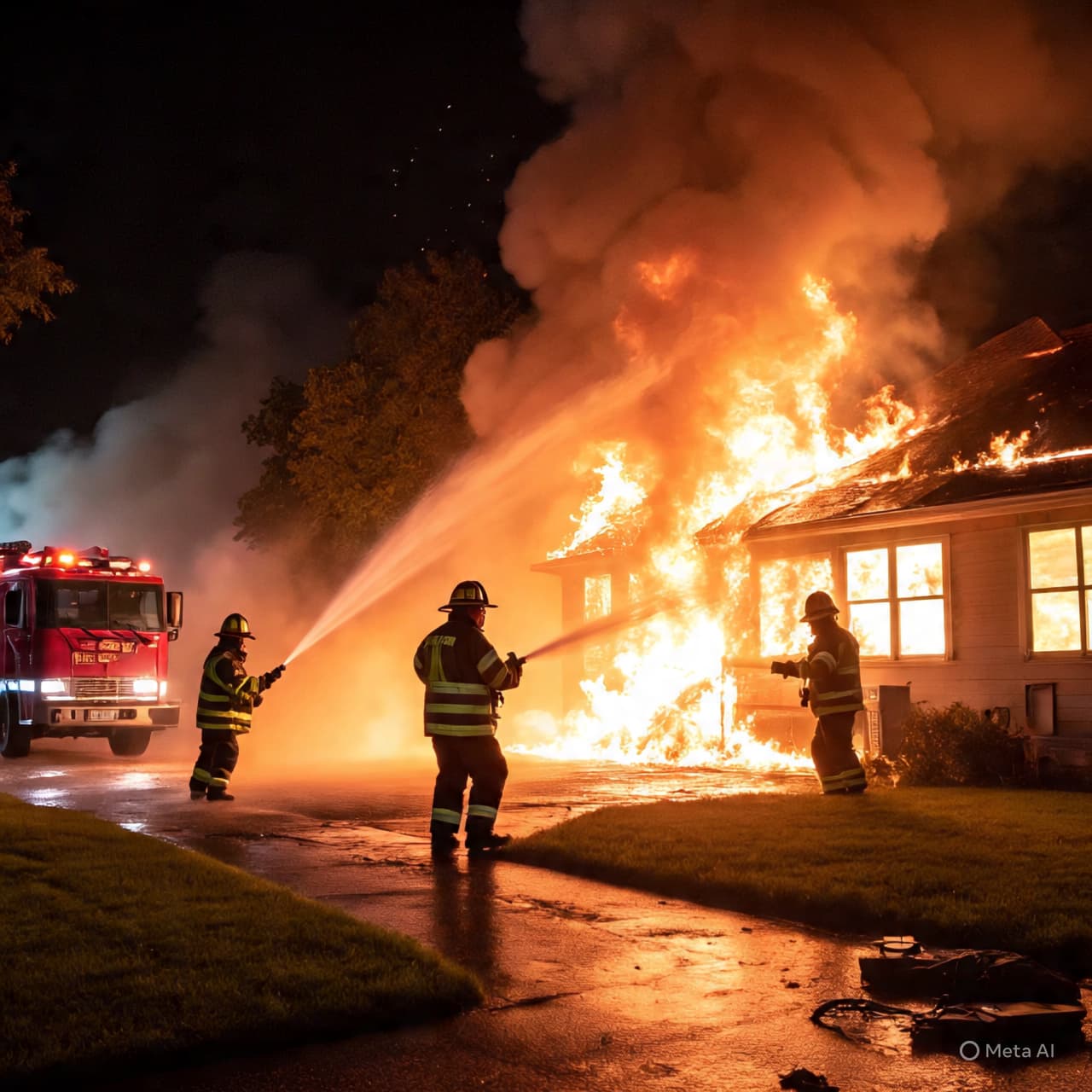 Against Flame and Night Air: A House Fire Draws Urgency Into the Bay Against Flame and Night Air: A House Fire Draws Urgency Into the Bay