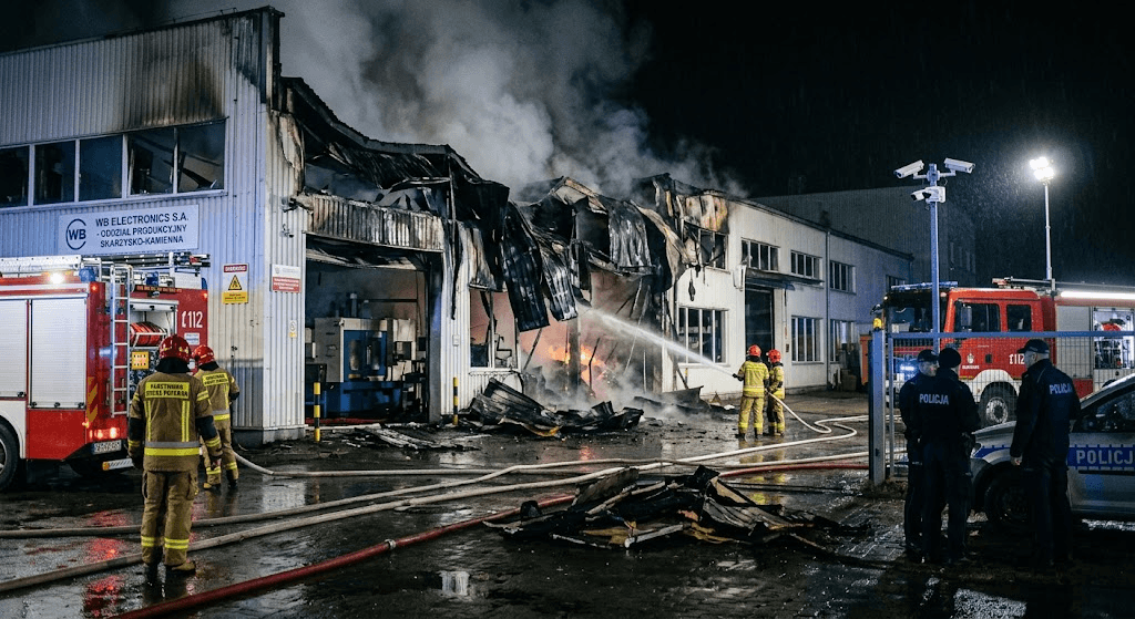 Massive Fire Breaks Out at Drone Production Factory in Southern Poland Massive Fire Breaks Out at Drone Production Factory in Southern Poland