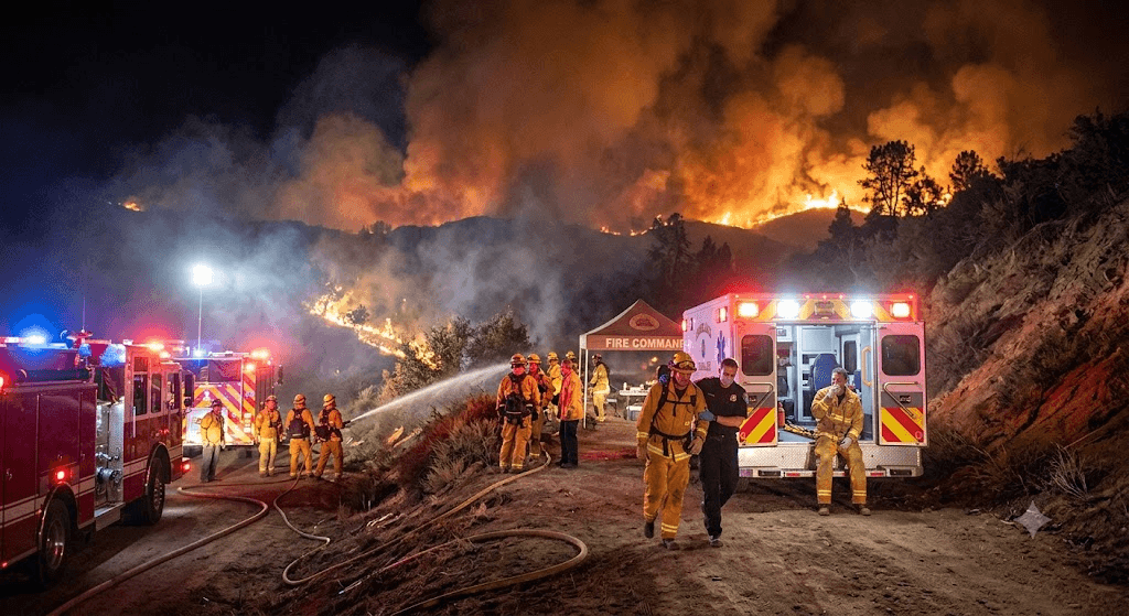 Tragedy at Clemente Flat: 1 Dead, 2 Firefighters Injured as Blaze Rages Tragedy at Clemente Flat: 1 Dead, 2 Firefighters Injured as Blaze Rages