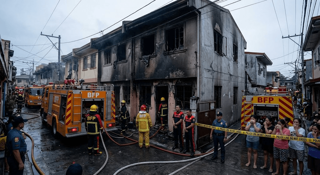 Tragedy in Quezon City: Blaze Claims 4 Family Members, Injures 1 in Townhouse Fire Tragedy in Quezon City: Blaze Claims 4 Family Members, Injures 1 in Townhouse Fire
