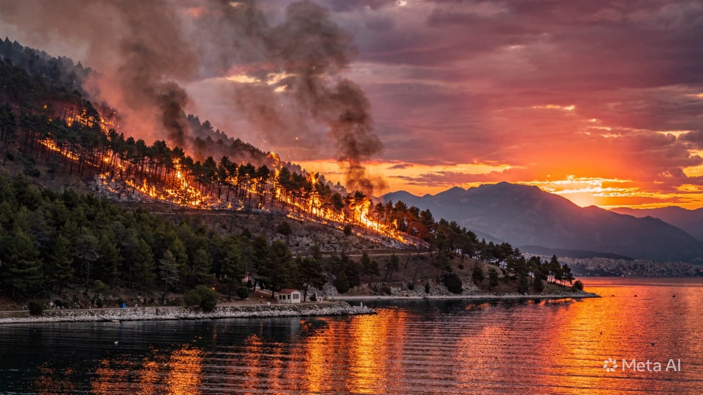 The Sunken Slopes of Tivat, When Sudden Wildfires Threatened the Coastal Outer Villas, Montenegro The Sunken Slopes of Tivat, When Sudden Wildfires Threatened the Coastal Outer Villas, Montenegro