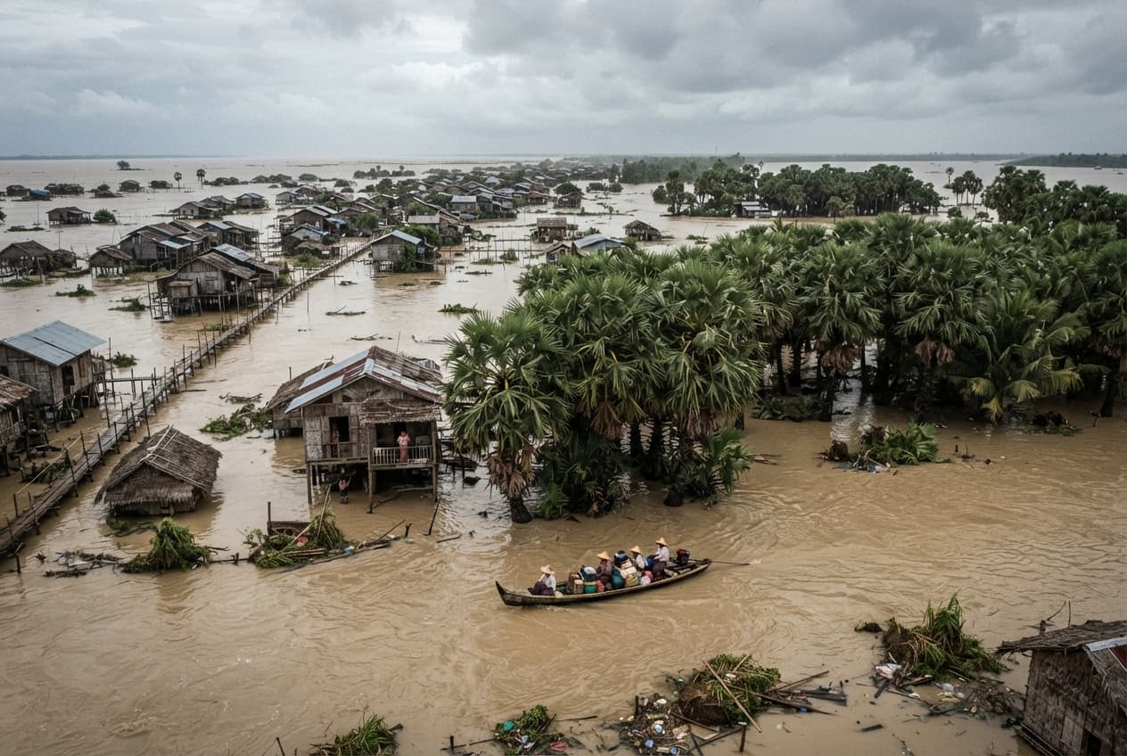 Overflowing River Banks Inundate Settlements: Lower Ayeyarwady Region Reports Three Deaths Overflowing River Banks Inundate Settlements: Lower Ayeyarwady Region Reports Three Deaths