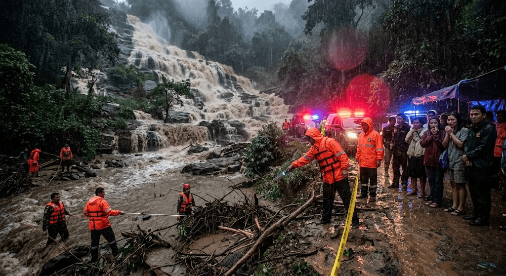 Tragic Flash Flood at Chiang Mai Waterfall Sweeps Away Tourist Tragic Flash Flood at Chiang Mai Waterfall Sweeps Away Tourist