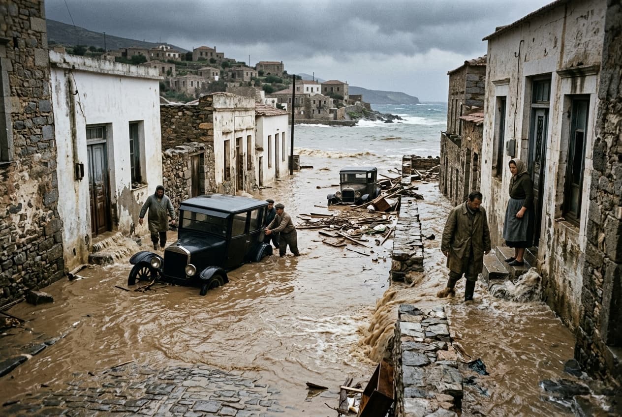 Flash Flooding Destroys Island Homes in Greece: Two Dead as Torrential Storms Hit Aegean Flash Flooding Destroys Island Homes in Greece: Two Dead as Torrential Storms Hit Aegean