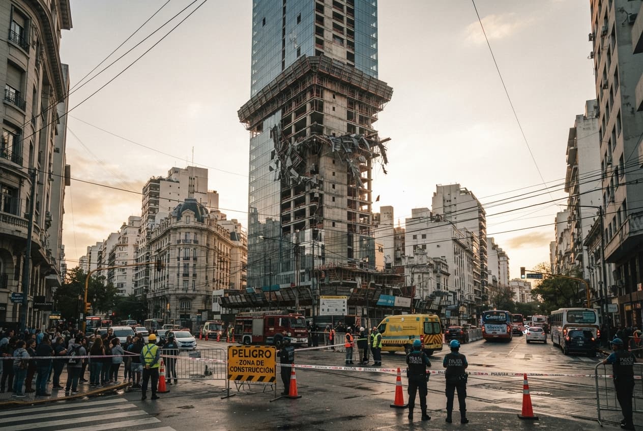 High-Rise Scaffolding Collapse Kills Two Construction Laborers: Buenos Aires Building Site Tragedy High-Rise Scaffolding Collapse Kills Two Construction Laborers: Buenos Aires Building Site Tragedy