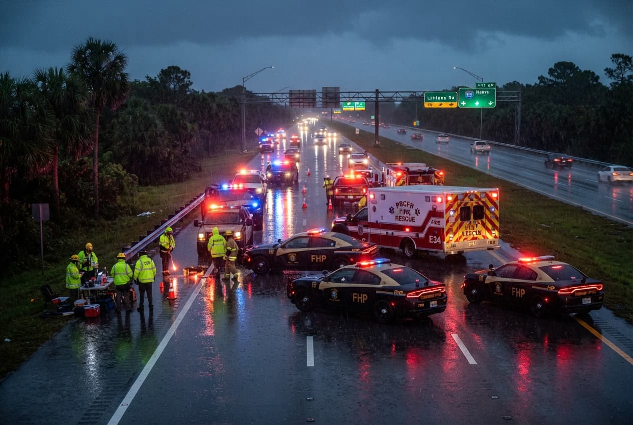 Fatal Interstate Collision, Florida: Two Motorists Killed in Multi-Vehicle Pileup Amid Heavy Rain Fatal Interstate Collision, Florida: Two Motorists Killed in Multi-Vehicle Pileup Amid Heavy Rain