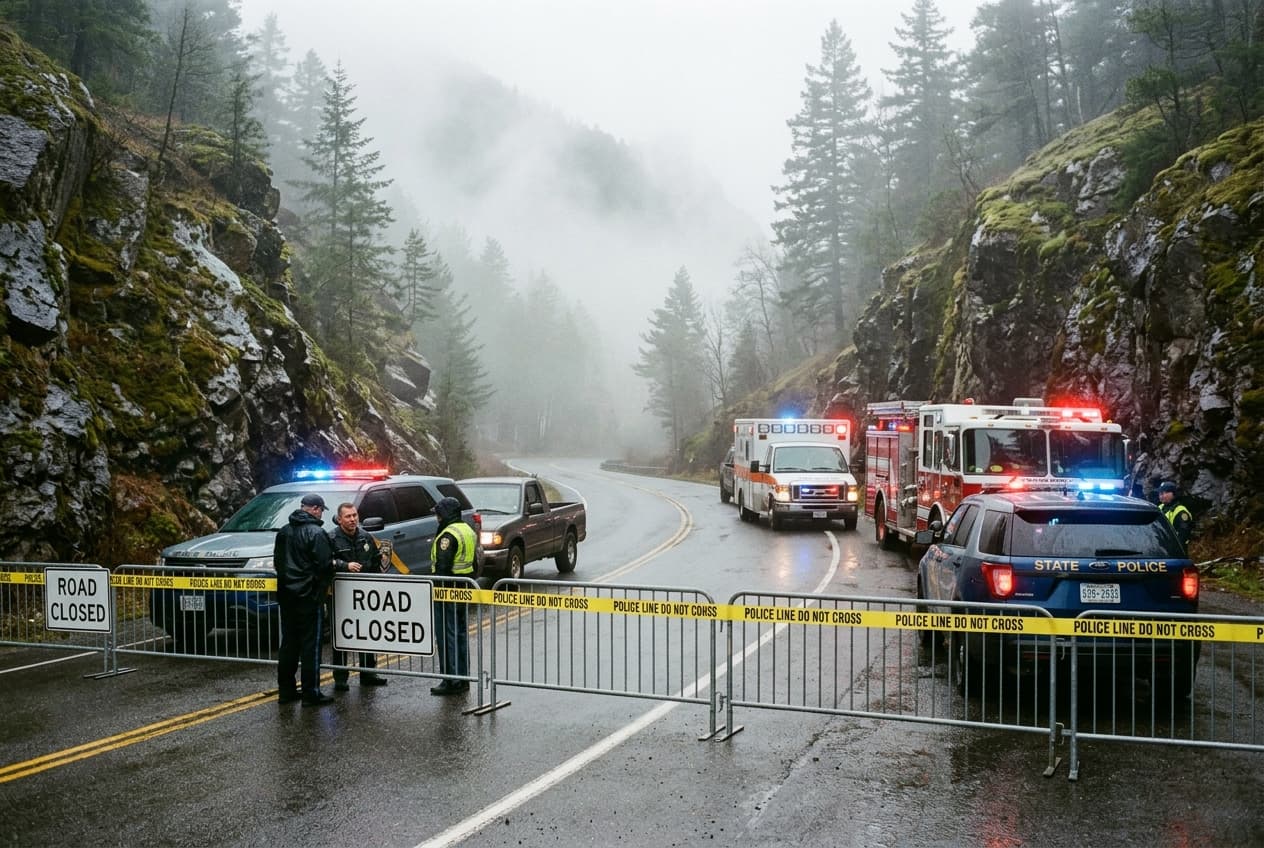 Mountain Pass Disaster: Landslide Sweeps Residential Bus Off Slope, Leaving Two Dead and Nine Injured Mountain Pass Disaster: Landslide Sweeps Residential Bus Off Slope, Leaving Two Dead and Nine Injured