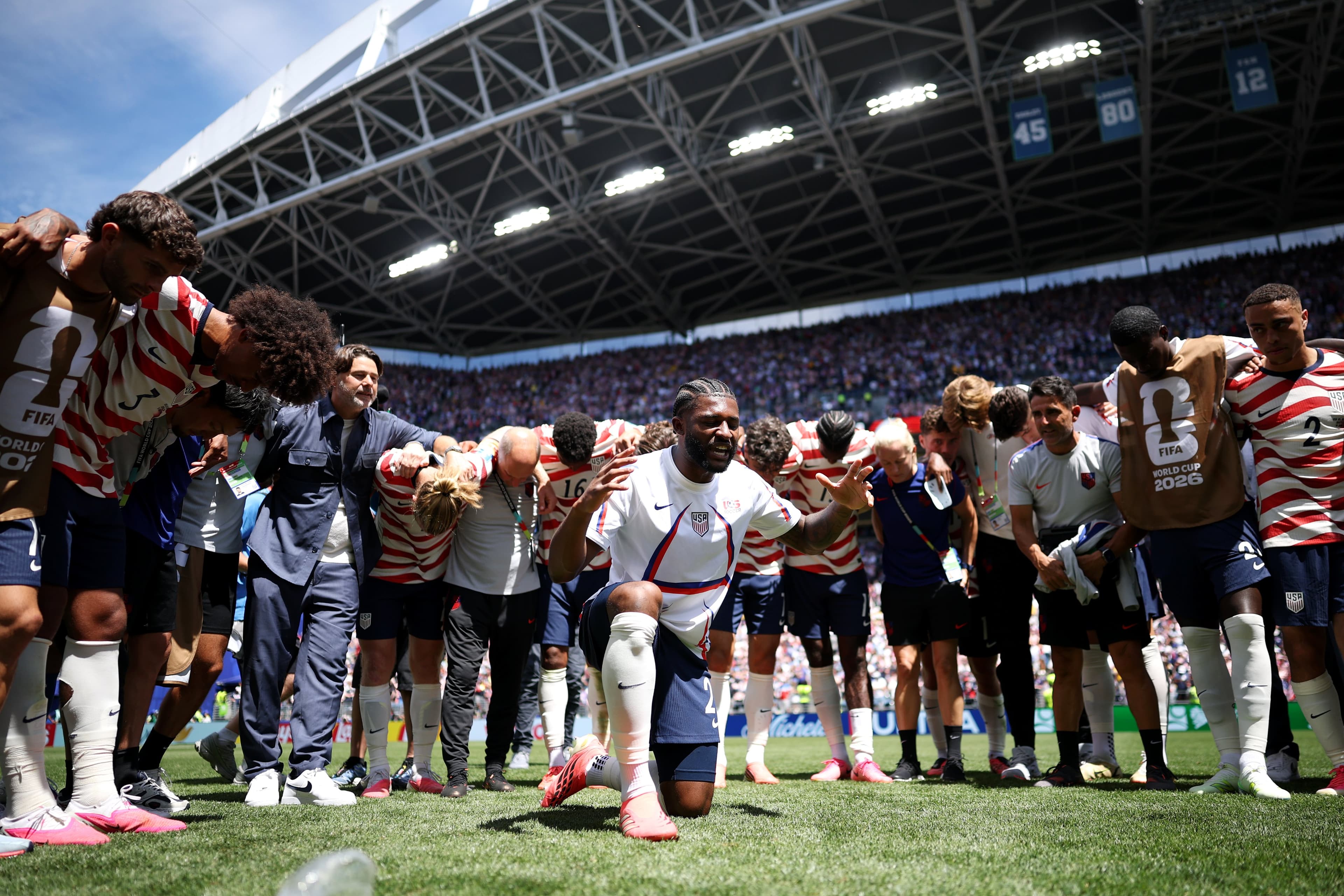 Team USA Celebrates Unity After Victory With Emotional Postgame Prayer Moment Team USA Celebrates Unity After Victory With Emotional Postgame Prayer Moment