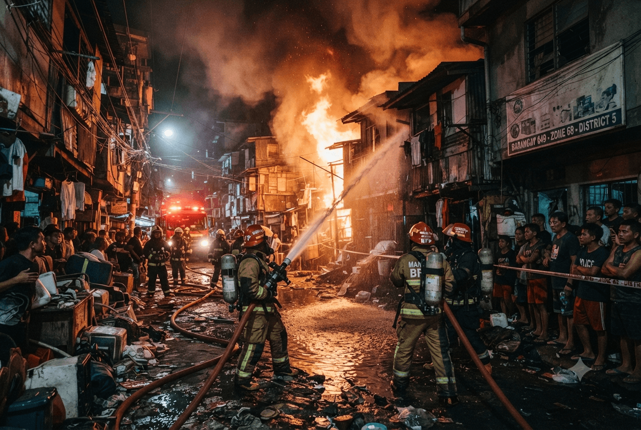 Downtown Manila Inferno: Rapid Residential Fire Claims Four Lives in Crowded Community Downtown Manila Inferno: Rapid Residential Fire Claims Four Lives in Crowded Community
