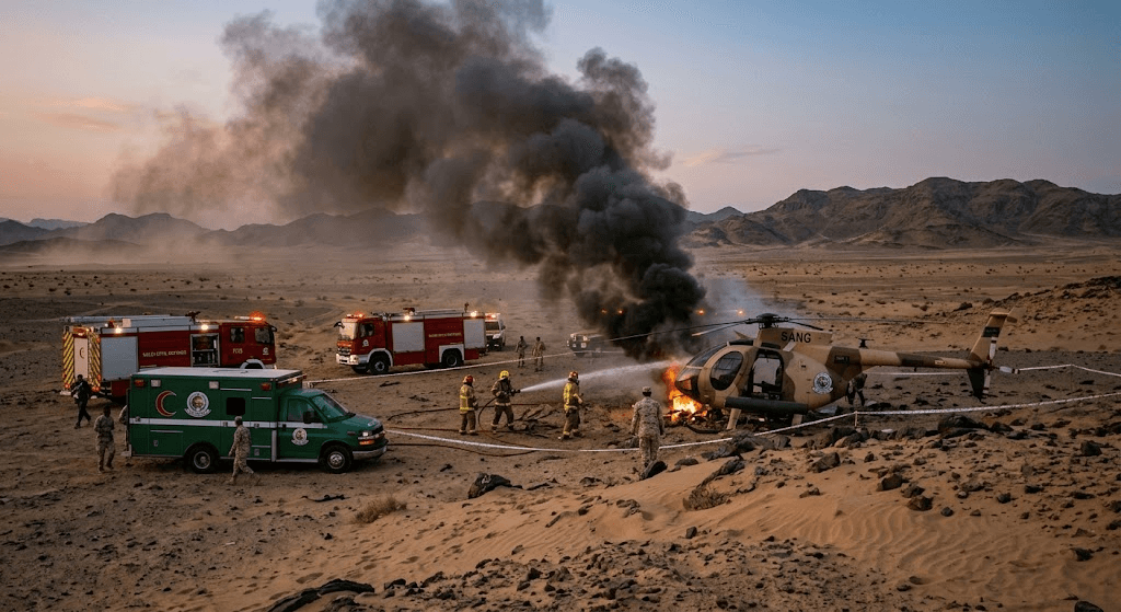 Tragedy in Najran: Two Officers Killed in Saudi National Guard Helicopter Crash Tragedy in Najran: Two Officers Killed in Saudi National Guard Helicopter Crash