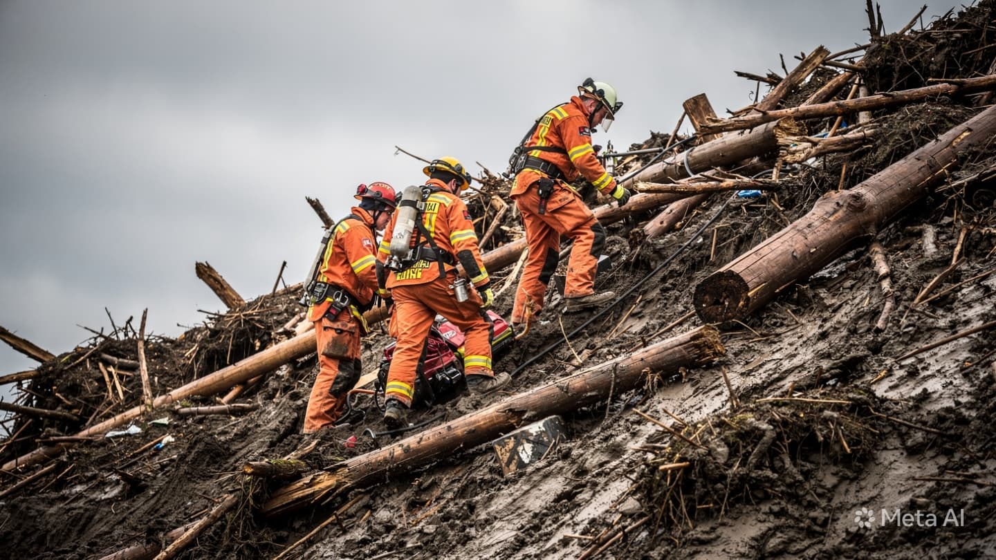 Landslide Disaster, Hirao: Emergency Crews Search for Man Missing After House Destroyed by Debris Landslide Disaster, Hirao: Emergency Crews Search for Man Missing After House Destroyed by Debris