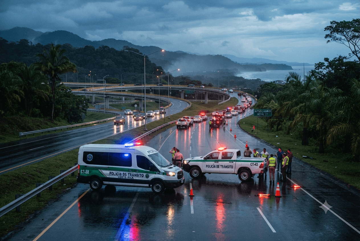 Route 27 Tragedy: Vehicle Collision Claims Two Lives Near Orotina According to Transit Police Route 27 Tragedy: Vehicle Collision Claims Two Lives Near Orotina According to Transit Police