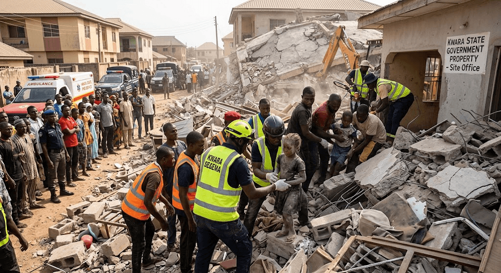 Miracle in Kwara: 6 Rescued Alive—Including 2 Children—After Three-Storey Building Collapses Miracle in Kwara: 6 Rescued Alive—Including 2 Children—After Three-Storey Building Collapses