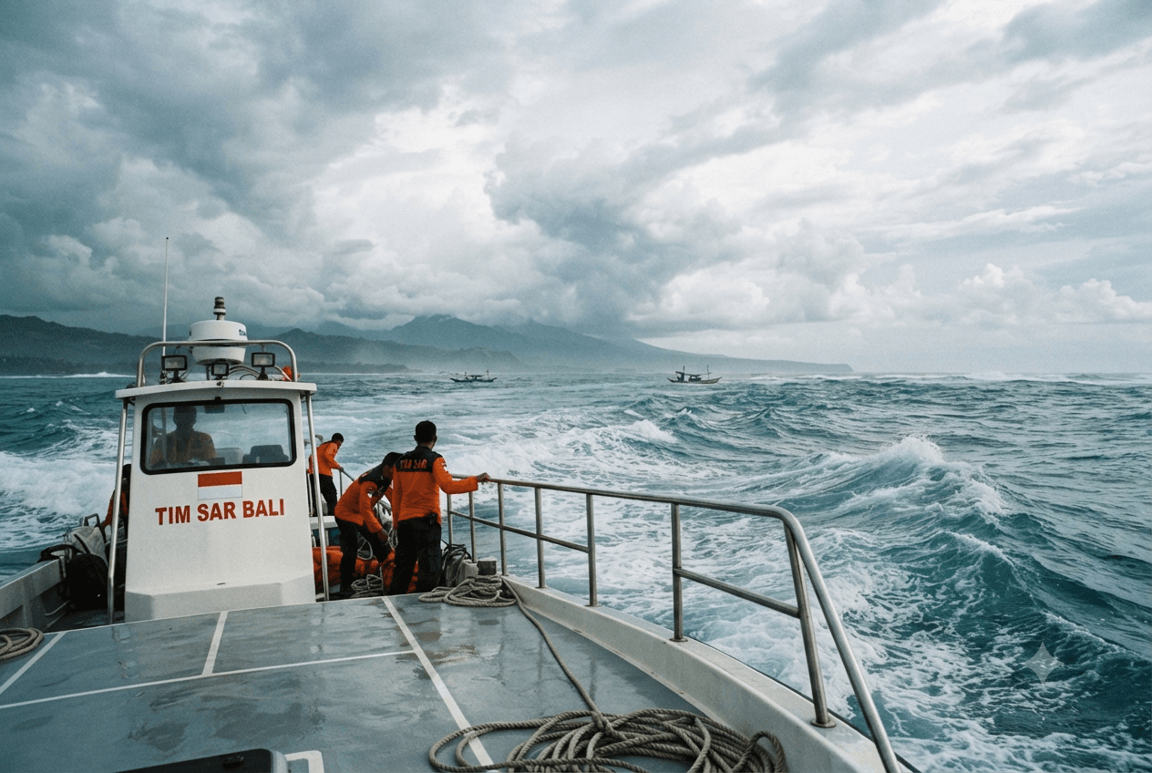 Bali Maritime Incident: Three Tourists Missing After Boat Capsizes in Rough Offshore Coastal Waters Bali Maritime Incident: Three Tourists Missing After Boat Capsizes in Rough Offshore Coastal Waters