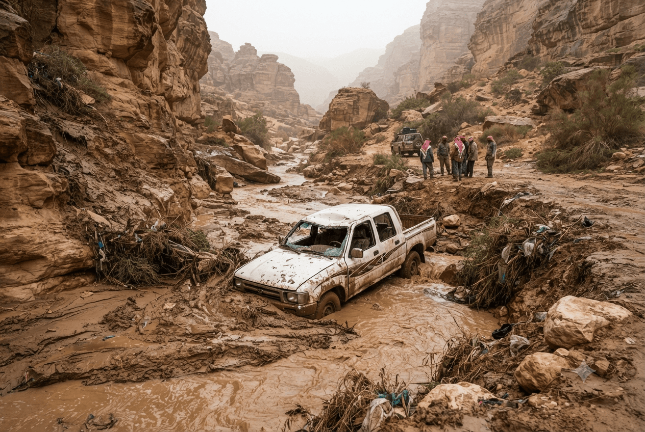 Dead Sea Flash Floods: Three Confirmed Dead After Torrential Rains Sweep Away Lone Vehicle Dead Sea Flash Floods: Three Confirmed Dead After Torrential Rains Sweep Away Lone Vehicle