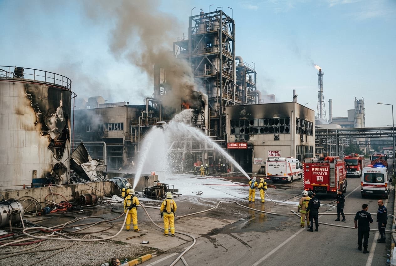 Kocaeli Chemical Factory Explosion: Blasts Injure Nine Workers as Emergency Crews Contain Blaze Kocaeli Chemical Factory Explosion: Blasts Injure Nine Workers as Emergency Crews Contain Blaze