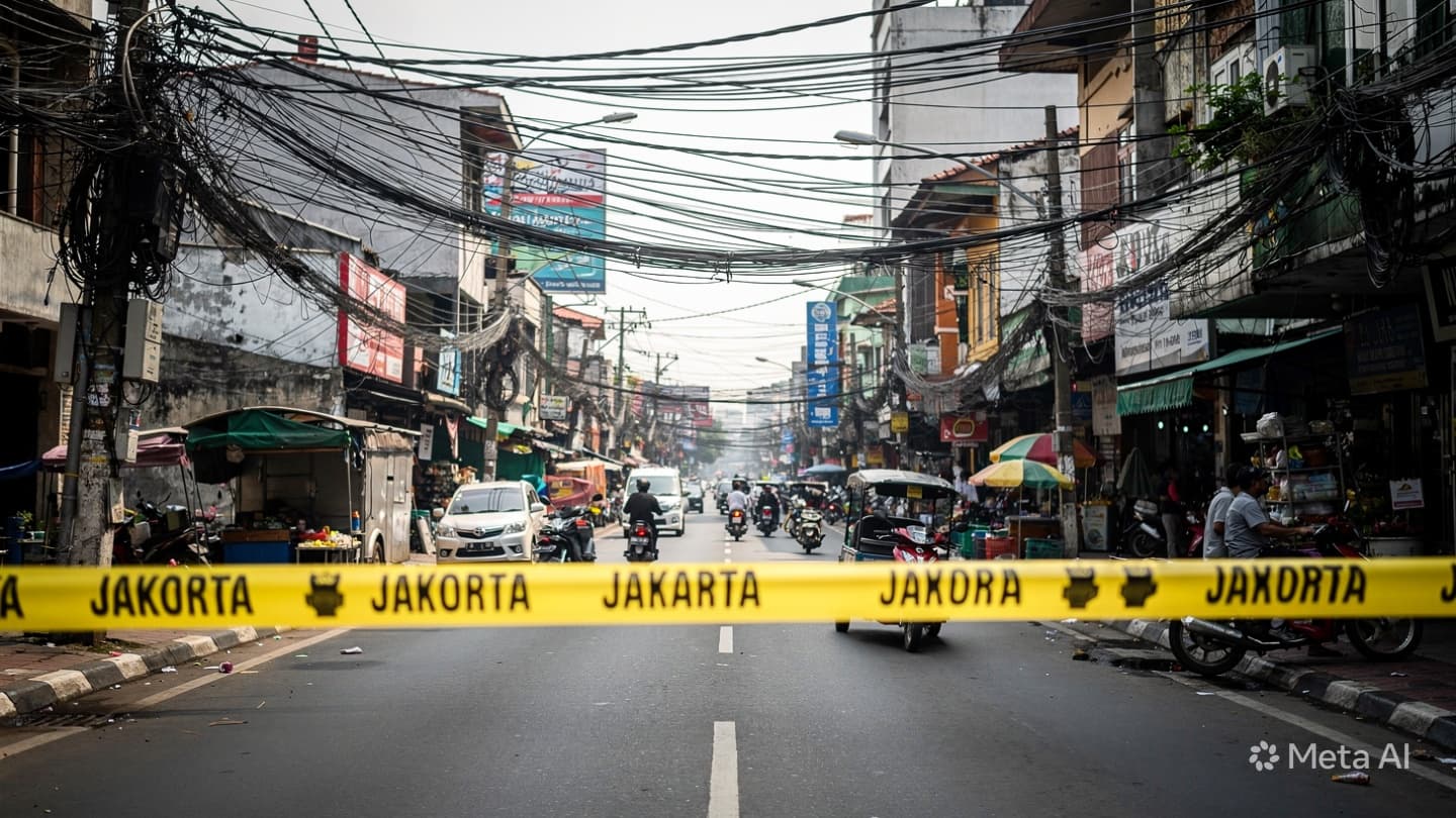 Fatal Road Hazard in Jakarta: Student Killed After Motorbike Hits Low Hanging Power Cable Fatal Road Hazard in Jakarta: Student Killed After Motorbike Hits Low Hanging Power Cable