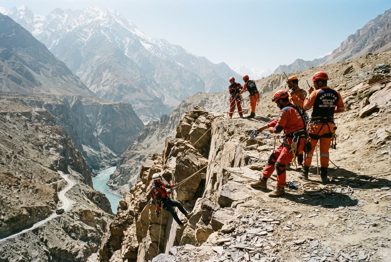 School Transport Disaster: Van Slips Off Mountain Pass and Plunges Into Gorge in Pakistan School Transport Disaster: Van Slips Off Mountain Pass and Plunges Into Gorge in Pakistan