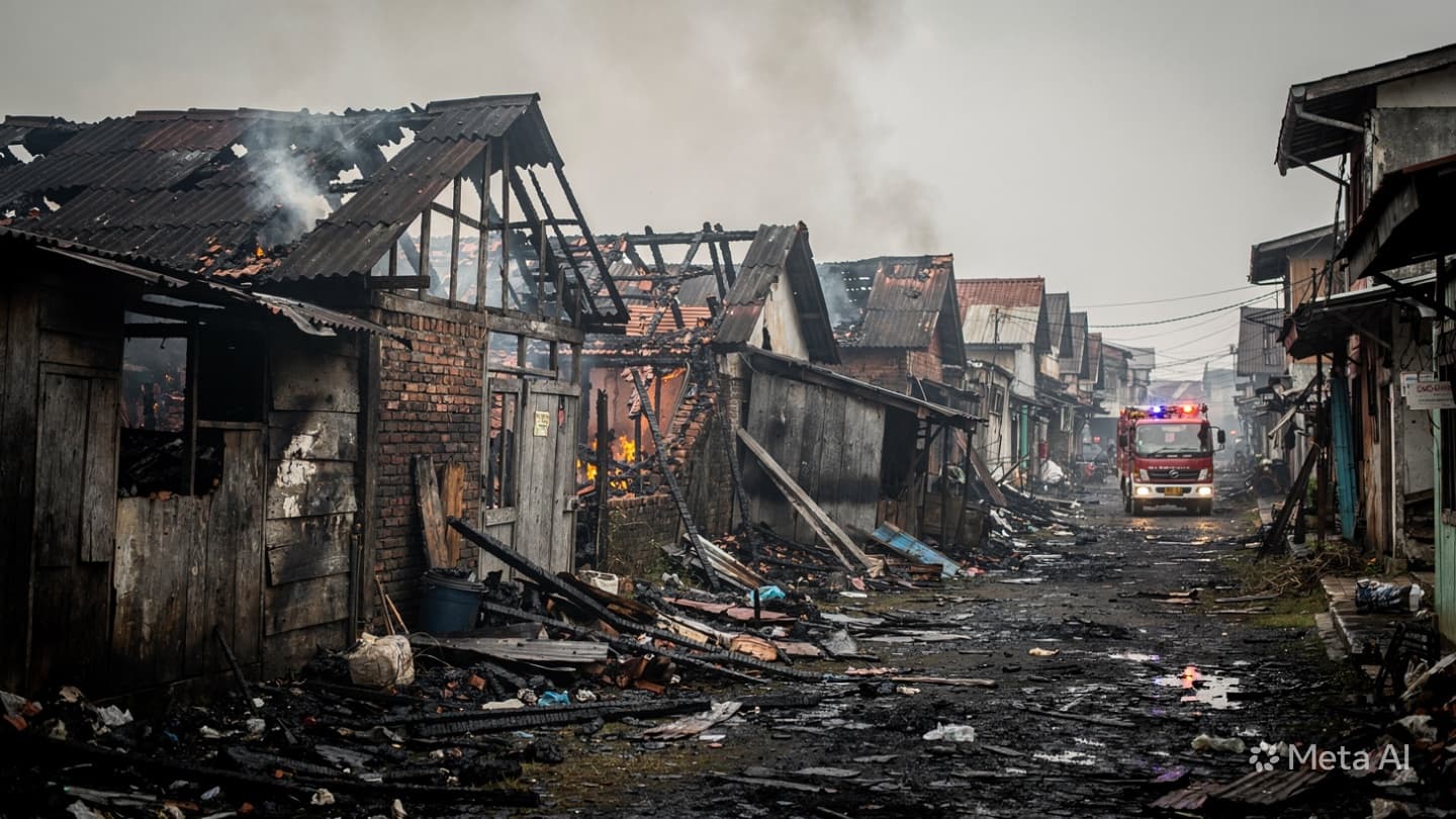 House Fire Kills Two: Emergency Teams Respond To Fatal Blaze In Overcrowded Jakarta District House Fire Kills Two: Emergency Teams Respond To Fatal Blaze In Overcrowded Jakarta District