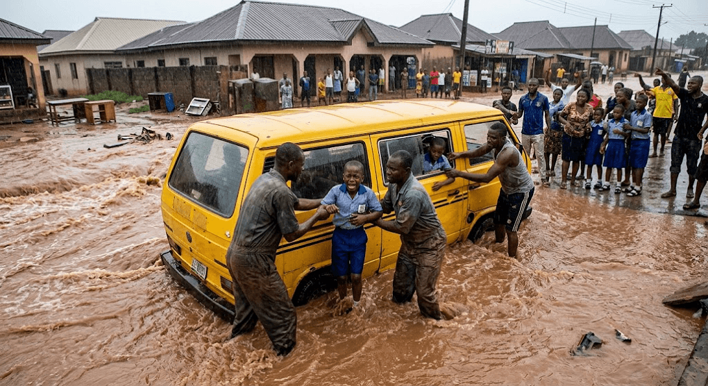 Tragedy and Heroism in Anambra: Flood Sweeps Away Schoolchild as 6 Others Rescued From Trapped Bus Tragedy and Heroism in Anambra: Flood Sweeps Away Schoolchild as 6 Others Rescued From Trapped Bus