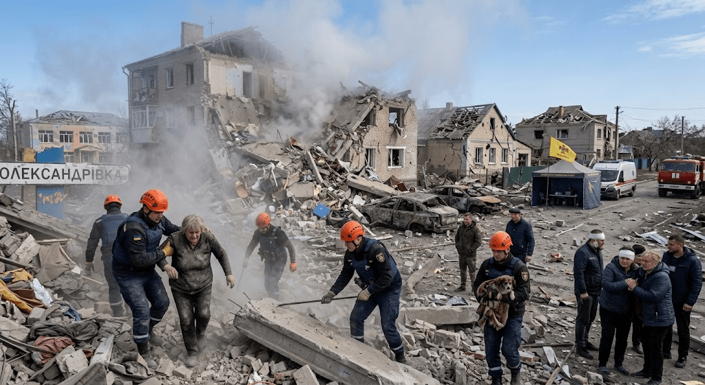 Devastating Russian Air Strike Hits Oleksandrivka, Leaving Multiple Dead and Injured Devastating Russian Air Strike Hits Oleksandrivka, Leaving Multiple Dead and Injured