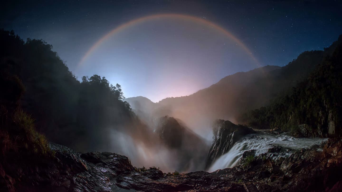 When the Moon Paints a Rainbow Over Thunderous Waters of Victoria Falls When the Moon Paints a Rainbow Over Thunderous Waters of Victoria Falls