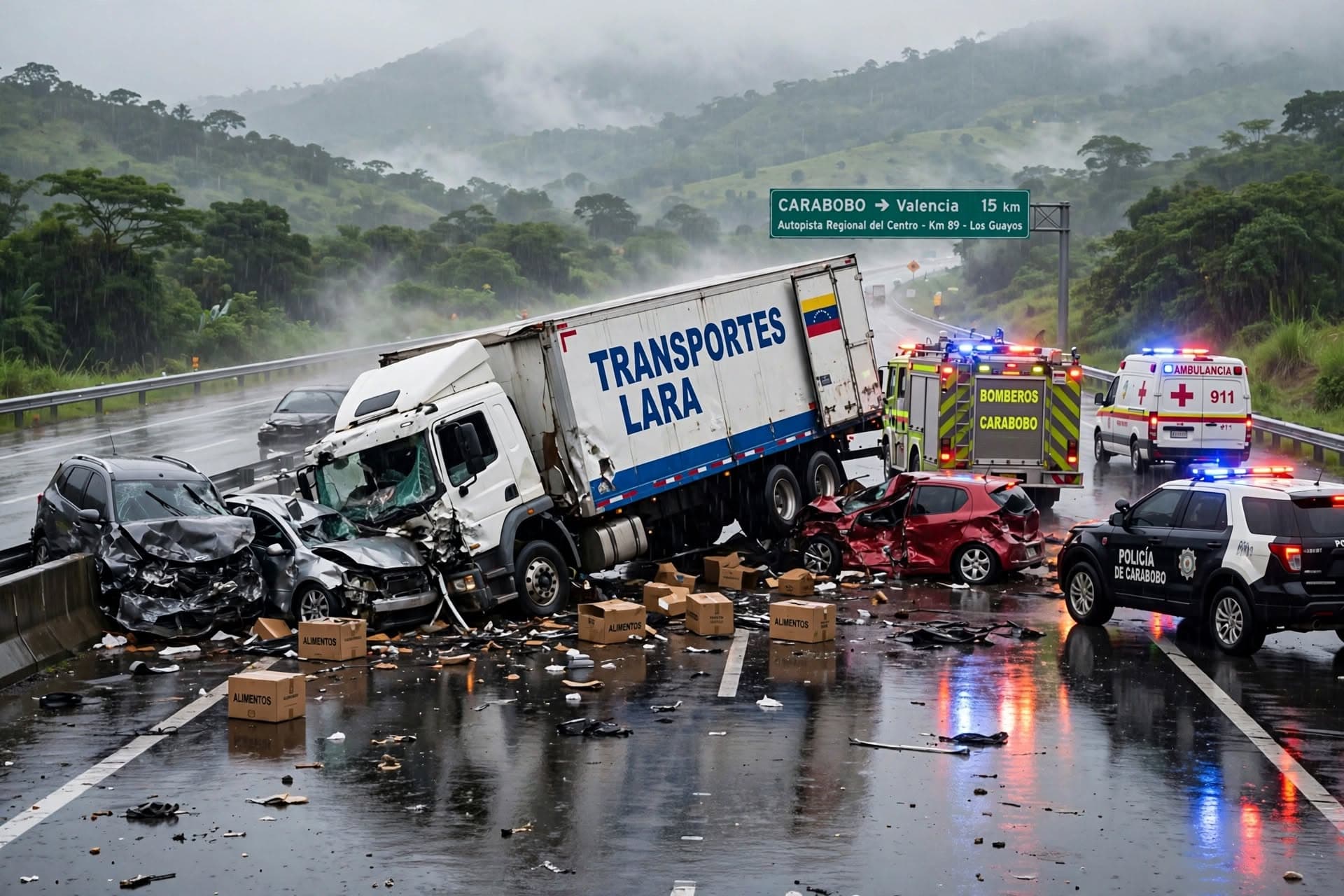 Venezuela Road Disaster: Three Dead After Multi-Vehicle Pileup on Carabobo Highway, Emergency Crews Respond Venezuela Road Disaster: Three Dead After Multi-Vehicle Pileup on Carabobo Highway, Emergency Crews Respond