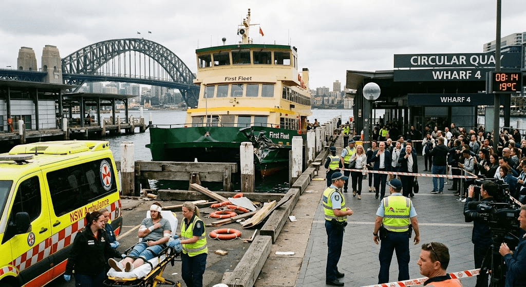 Peak Hour Chaos in Sydney: 4 Injured as Ferry Crashes at Circular Quay Peak Hour Chaos in Sydney: 4 Injured as Ferry Crashes at Circular Quay