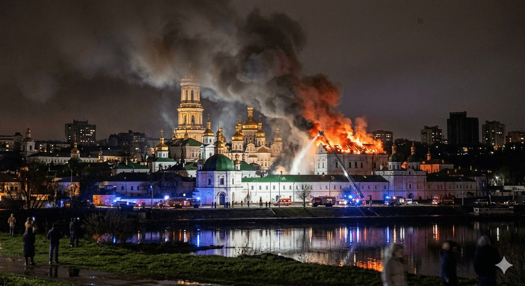 Kyiv Pechersk Lavra Ablaze: Historic Monastery Ignited in Massive Russian Overnight Barrage Kyiv Pechersk Lavra Ablaze: Historic Monastery Ignited in Massive Russian Overnight Barrage