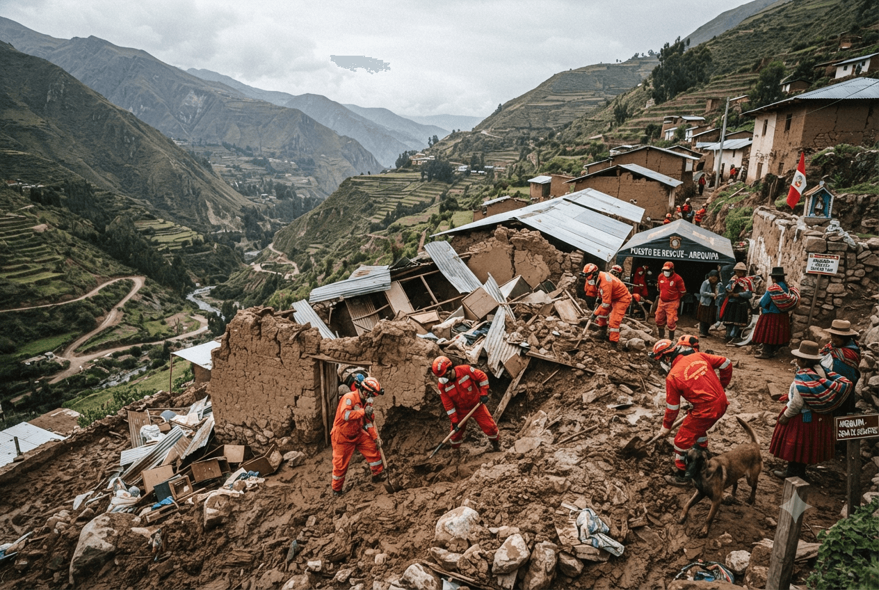 Flash Floods Strike Arequipa Region 4 Dead Reported: Peruvian Emergency Teams Search Mudslides Flash Floods Strike Arequipa Region 4 Dead Reported: Peruvian Emergency Teams Search Mudslides
