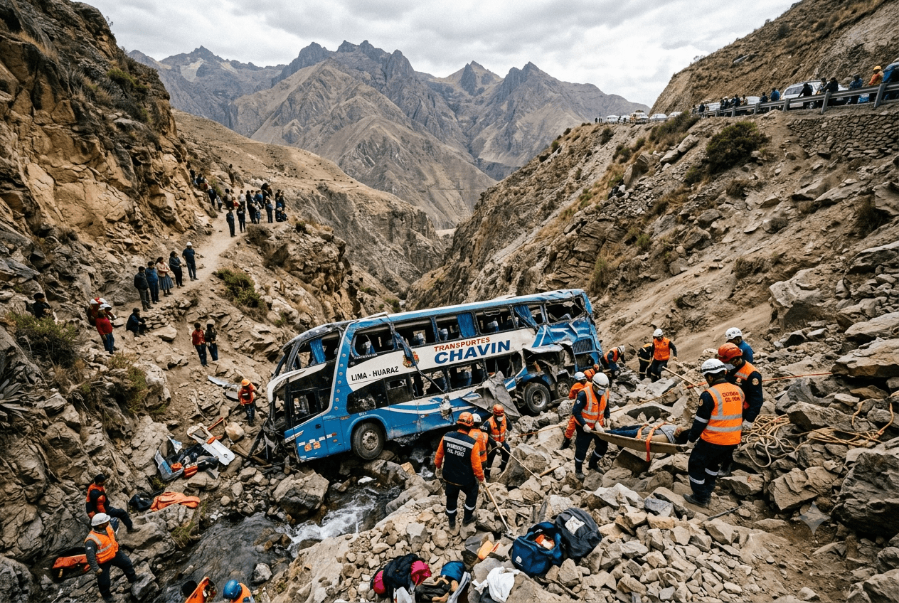 Peru Road Disaster: Eleven Lives Lost As Bus Falls Down Steep Ravine In Andes Peru Road Disaster: Eleven Lives Lost As Bus Falls Down Steep Ravine In Andes