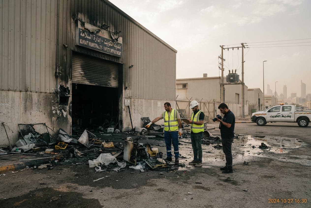 Kuwait Industrial Area Fire Kills Two Trapped Workers: Safety Standards Face Immediate Scrutiny Kuwait Industrial Area Fire Kills Two Trapped Workers: Safety Standards Face Immediate Scrutiny