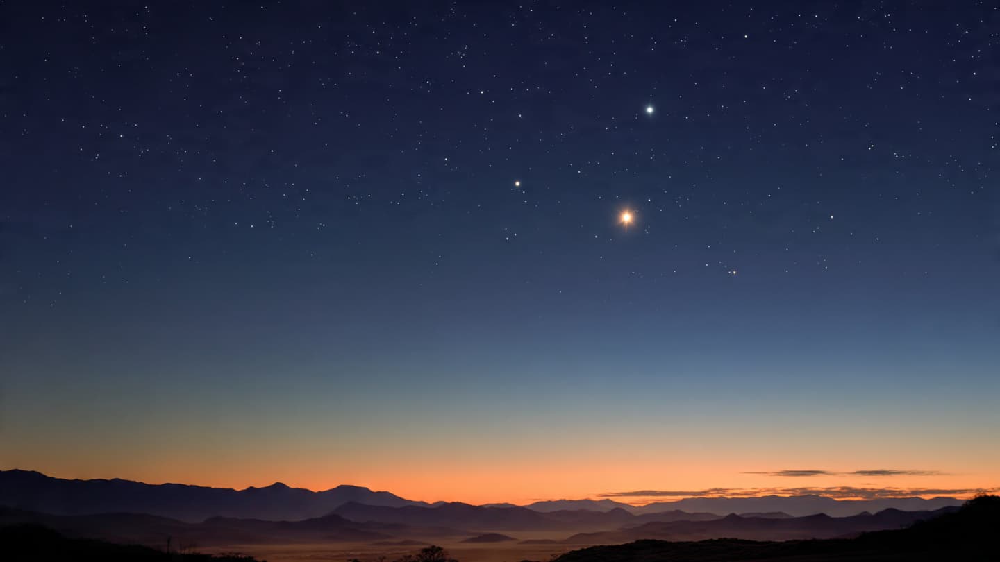 Two Bright Worlds Share the Evening Sky for a Brief Moment Two Bright Worlds Share the Evening Sky for a Brief Moment