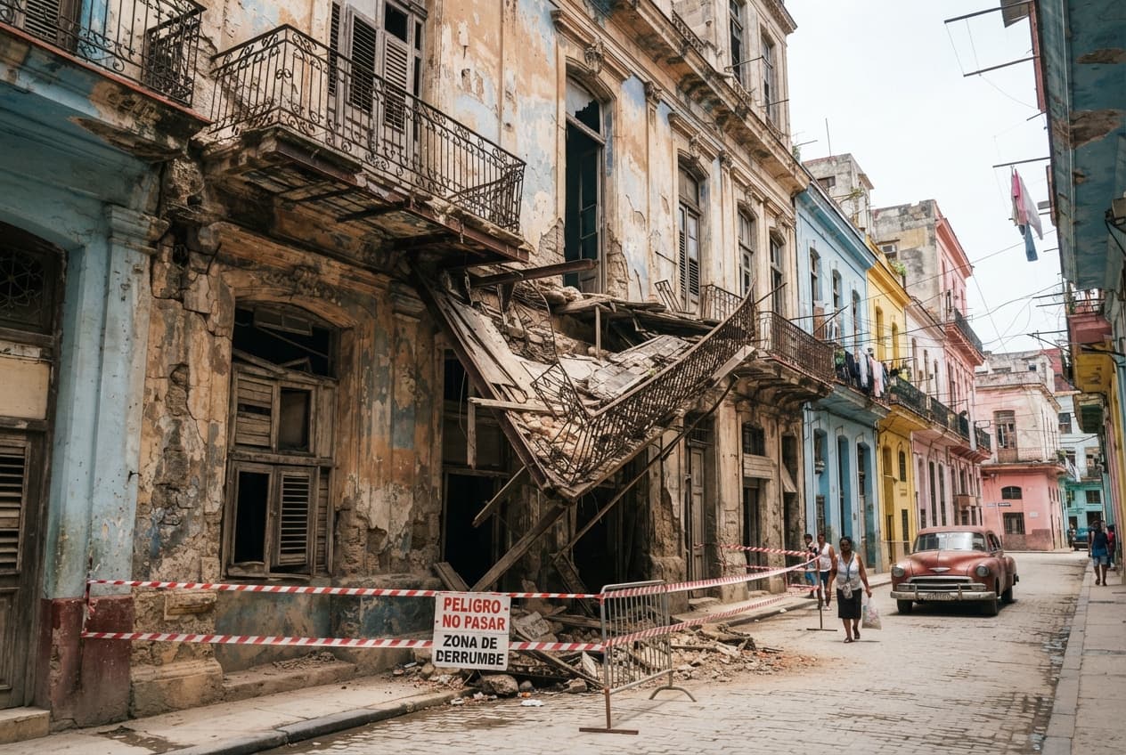 Old Havana Collapse: Two Pedestrians Killed After Decaying Residential Building Balcony Falls Today Old Havana Collapse: Two Pedestrians Killed After Decaying Residential Building Balcony Falls Today
