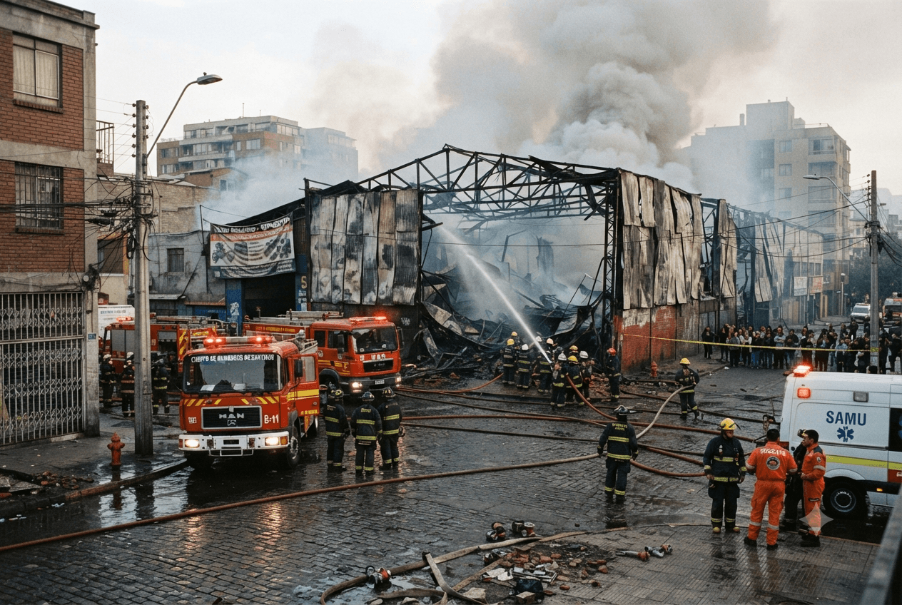 Factory Blaze: Catastrophic Warehouse Fire in Santiago Claims Lives of Two Night-Shift Employees Today Factory Blaze: Catastrophic Warehouse Fire in Santiago Claims Lives of Two Night-Shift Employees Today