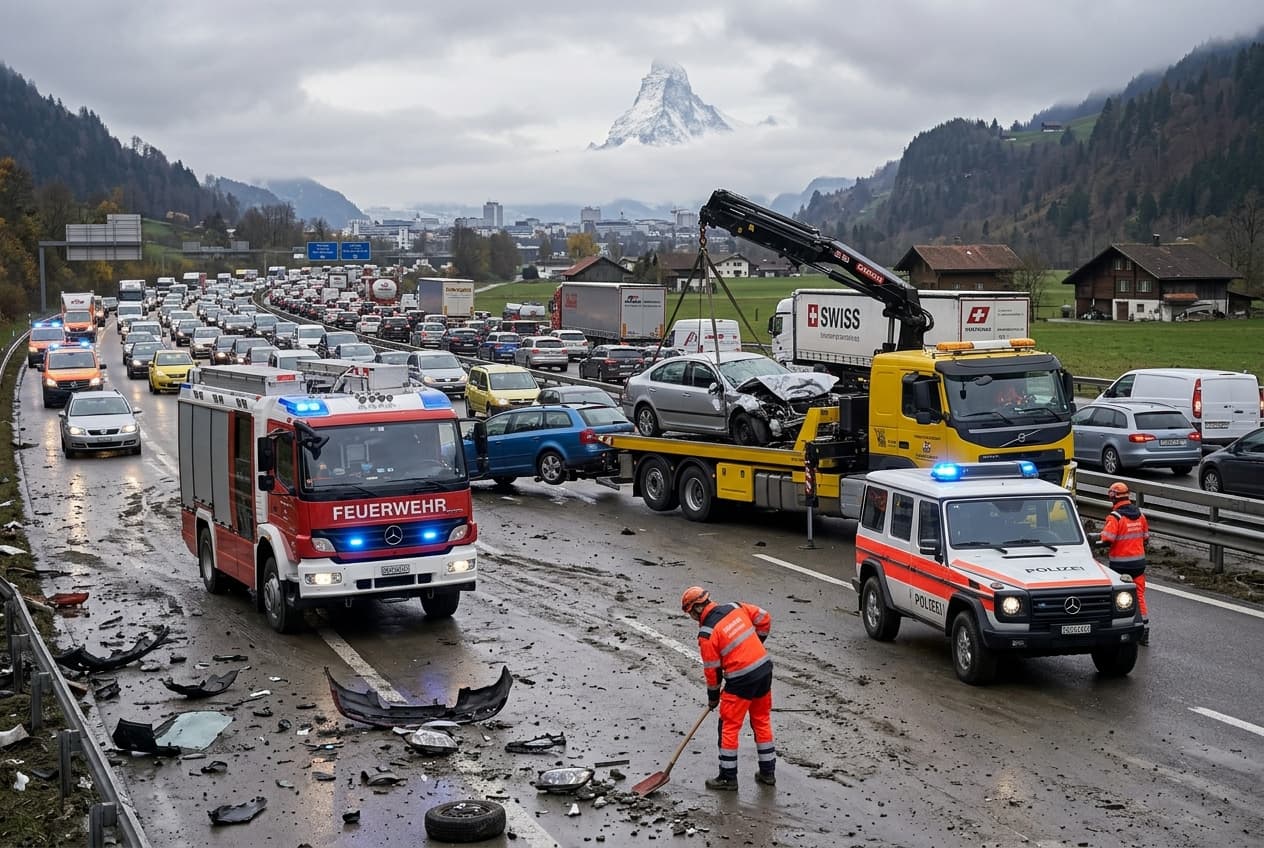 Two Dead, Five Injured, Multi-Car Crash Shuts Down A1 Autobahn Near Bern Monday Morning Two Dead, Five Injured, Multi-Car Crash Shuts Down A1 Autobahn Near Bern Monday Morning