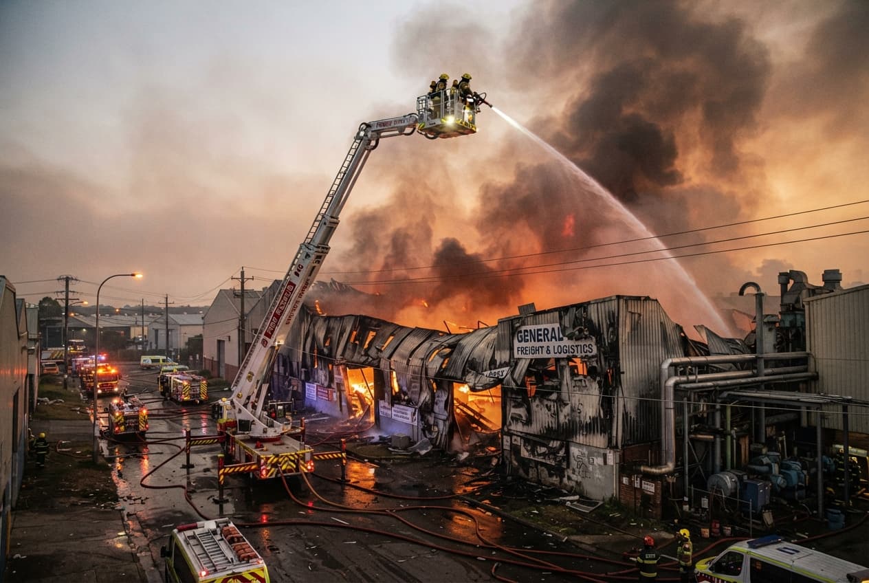 Warehouse Blaze Emergency: Western Sydney Industrial Park Battles Fierce Fire Amid Heavy Structural Damage Warehouse Blaze Emergency: Western Sydney Industrial Park Battles Fierce Fire Amid Heavy Structural Damage