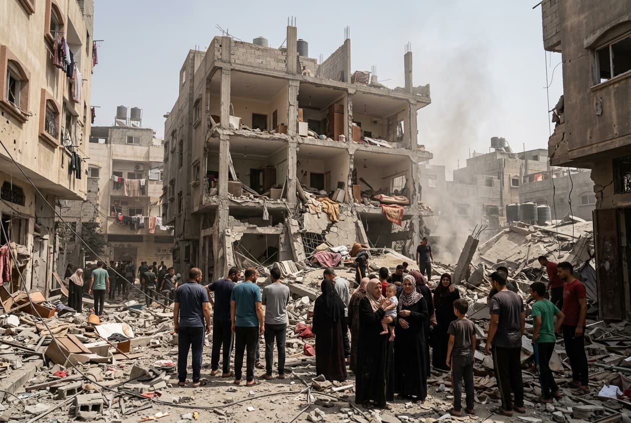 Residential Airstrike Hits Heavily Populated Gaza Block: Five Family Members Killed, Several Others Injured Residential Airstrike Hits Heavily Populated Gaza Block: Five Family Members Killed, Several Others Injured