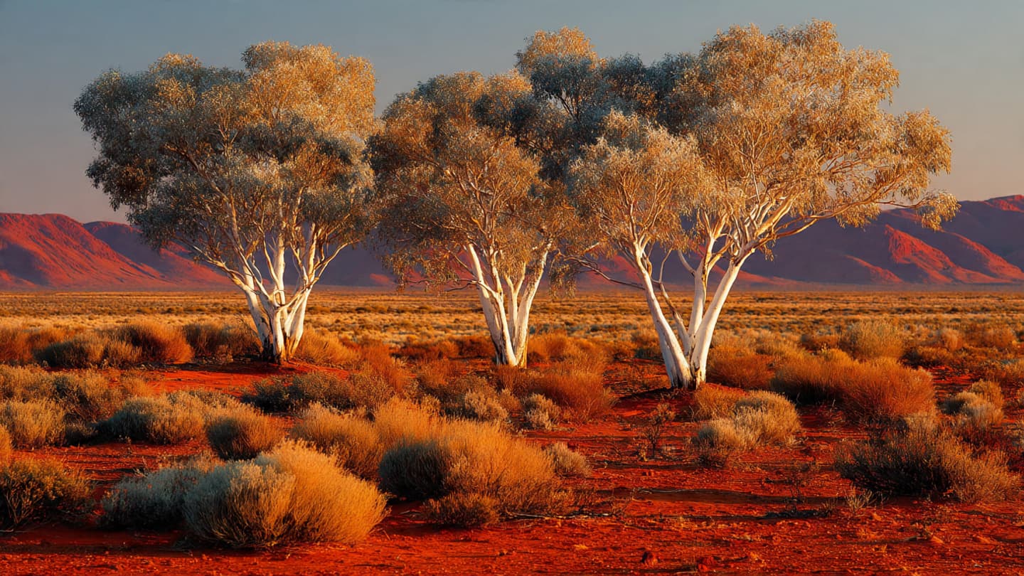 The Amber Guardians: A Narrative of Ancient Gums and Shifting Light in the Australian Interior The Amber Guardians: A Narrative of Ancient Gums and Shifting Light in the Australian Interior