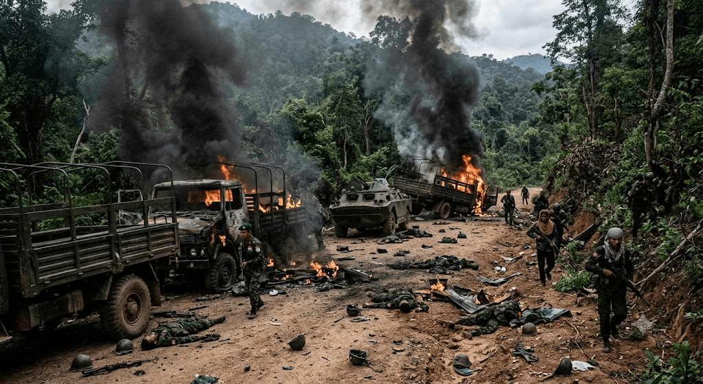Myawaddy Ambush: KNLA and PDF Kill Over 20 Regime Troops in Coordinated Assault Myawaddy Ambush: KNLA and PDF Kill Over 20 Regime Troops in Coordinated Assault
